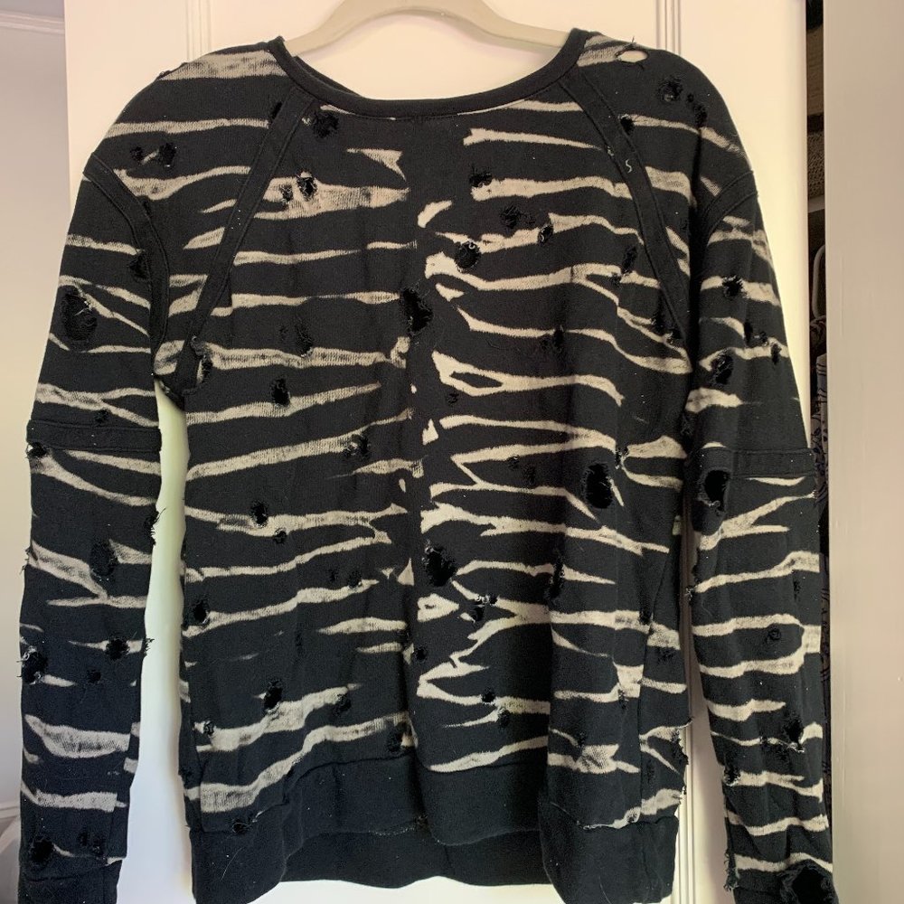 Generation Love Distressed Tie Dye Black Pullover
